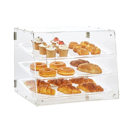 Vevor 2-Tier Acrylic Bakery Display Case Countertop Donut Pastry Case Rear Door CX-01