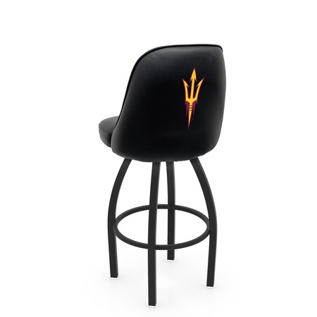 Holland Bar Stool Co Logo Grizzly Arizona State Pitchfork 25 in. Swivel Counter Stool with Black Wrinkle Finish L048