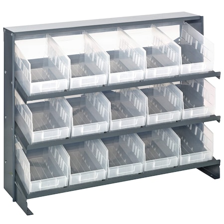 Quantum Storage Systems BENCH PICK RACK W/ 15 BINS CLEAR QPRHA-202CL