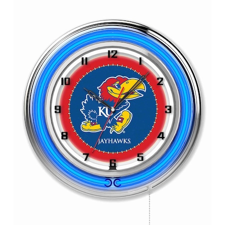 Holland Bar Stool Co University of Kansas Double Neon 19" Clock Clk19KnsasU