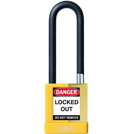 Abus Keyed Padlock, Open, Rectangular Steel Body, Hardened Steel Shackle, 3/4 in W 20100
