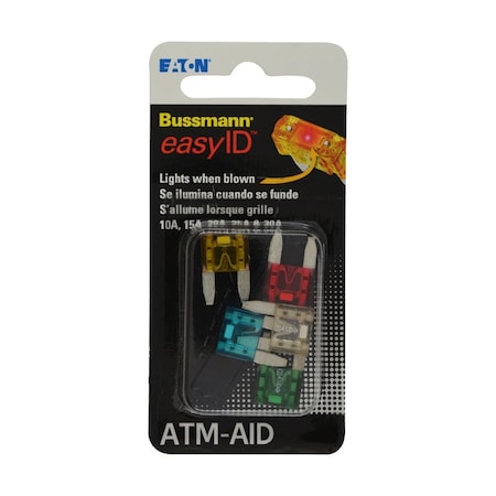 Eaton Bussmann Bussmann EasyID ATM Assorted Blade Fuse Assortment, 5PK BP/ATM-AID
