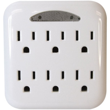 Powerzone Outlet Tap, 6 Outlet(s) White OR801105