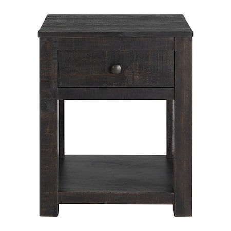Alaterre Furniture Durham Living Room Side Table 20 in End Table with Storage Drawer and Shelf AFTBL-021