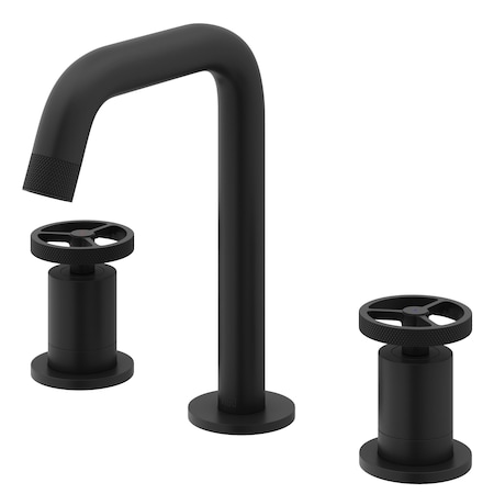 Vigo Cass Two Handle Three-Hole Widespread Bathroom Faucet in Matte Black VG01301MB