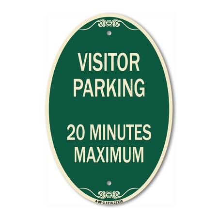 Signmission Visitor Parking Sign Visitor Parking 20 Minut, 12 In X 18 In Architectural, Heavy Gauge Aluminum A-OV-G-1218-22728