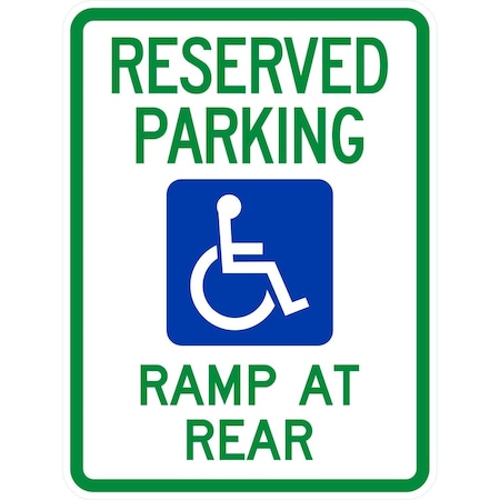 Lyle Reserved Parking Ramp At Rear with Graphic, 18x24, Non-Reflective, White G-10906-NA_18x24