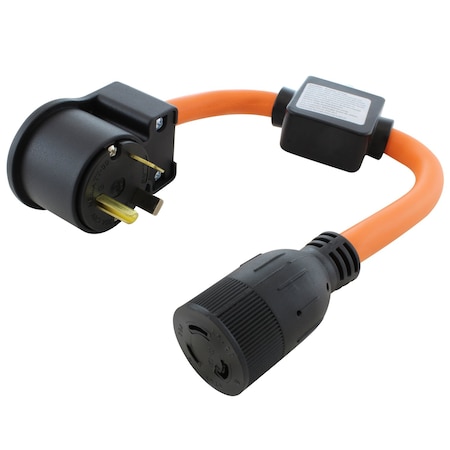 Ac Works TT-30P to L5-20R Adapter, 1.5 ft, 20A Breaker-Protected, Heavy-Duty STW TTICBL520
