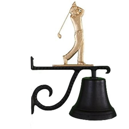 Swivel Cast Bell With Gold Bronze Golfer Ornament SW804983
