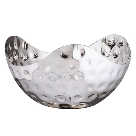 Comida 10 in. Bolt Stainless Steel Triangular Bowl, Hammered CO1697515