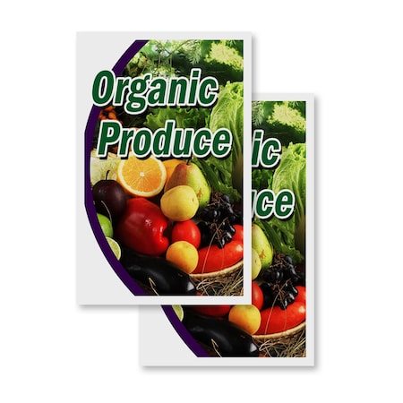 Signmission Organice Produce, Vinyl Decals Only 24 Inch x 36 Inch, Vinyl Decal, 2PK DSB-2436-2PACK-Organice Produce