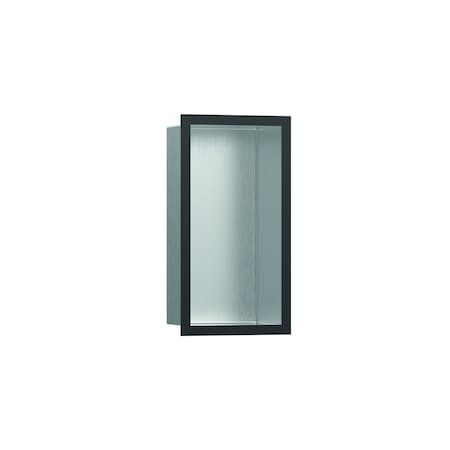 Hansgrohe Individual Wall Niche Brushed Stainless Steel w/ Design Frame 12"x 6"x 4" in Brushed Black Chrome 56094340