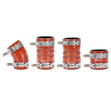Hps Performance Ultra High Temp Aramid Reinforced Silicone Intercooler Hose Boots Kit, Orange,  57-1537