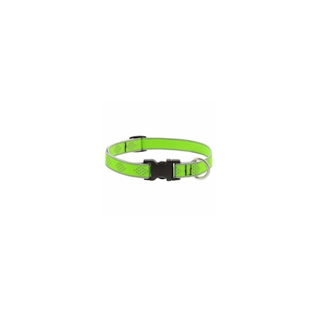 Lupine Adjustable Small Dog Collar, Reflective Green Diamond Pattern, 3/4 x 9 - 14-In. 48101