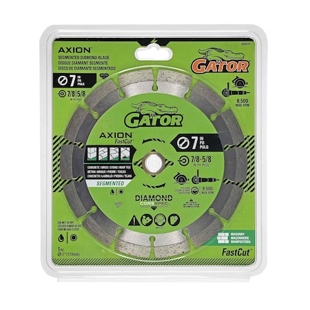 Gator Finishing 7 in. D X 5/8 and 7/8 in. Diamond Rim Saw Blade, Segmented 389879