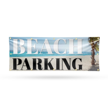 Signmission Beach Parking, 48 Inch x 120 Inch, Vinyl Banner B-120-30484
