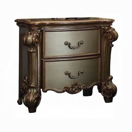 Homeroots 30" Bone Wood Two Drawer Nightstand 374248