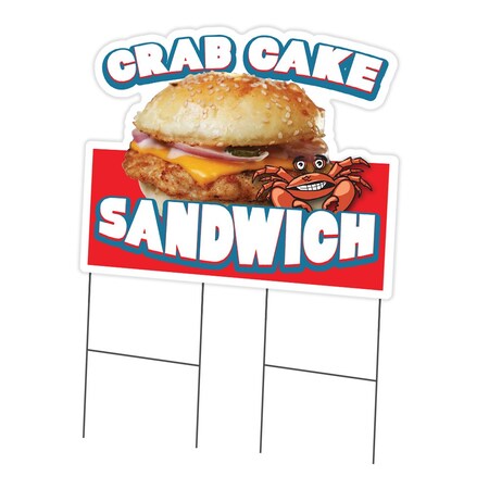 Signmission Crab Cake Sandwich Die Cut Yard & Stake outdoor plastic coroplast window, 2436-Crab Cake Sandwich C-DC-2436-DS-Crab Cake Sandwich19