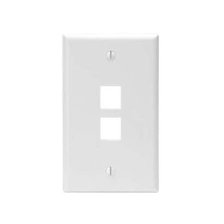 Leviton 2-Port Wallplate Unloaded, 1-Gang Use W/Snap-In Modules, Quickport WH 41080-2WP
