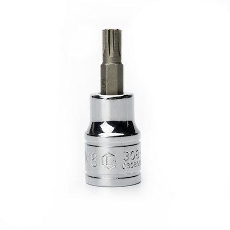 Genius Tools 3/8in Drive M6 50mmL Ribe Bit Socket 308+9006