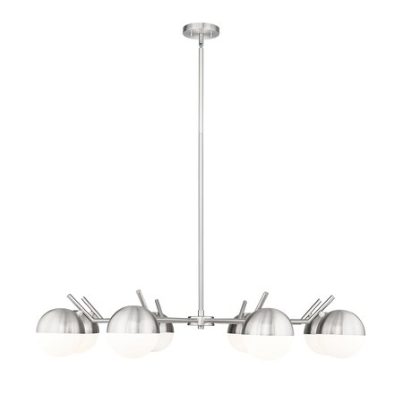 Z-Lite Realm Sphere 8 Light Chandelier, Brushed Nickel, 44 In W x 8 In H 7517-8BN