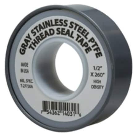 Midland Industries Tape, 260 in L, 1/2 in W, Stainless Steel, Gray 982135BAG