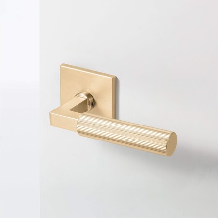 Mcbowery Mila Champagne Gold Modern Linear Double Dummy Door Handle - Square Rosette 211DMGD