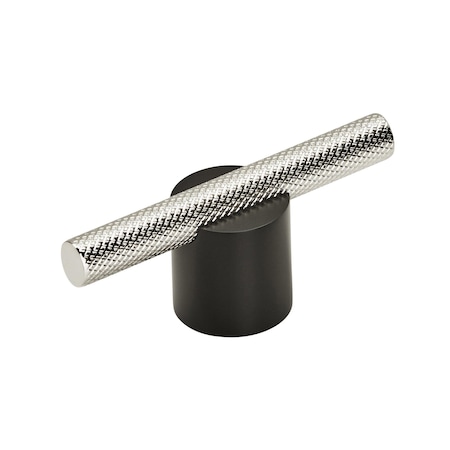 Amerock Transcendent 5/8 in 16 mm Center-to-Center Matte Black/Polished Nickel Cabinet Pull BP741416MBPN