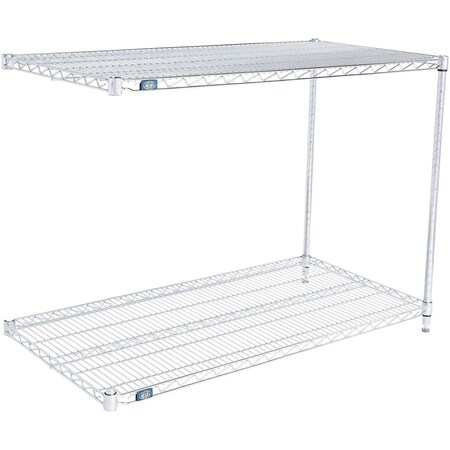 Global Industrial Nexel 2 Shelf, Stainless Steel Wire Shelving Unit, Add On, 60"W x 14"D x 34"H B3149795