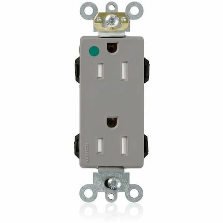 Leviton Straight Blade Receptacle, 5-15R, 15 A, 125V AC, Flush Mount, Self-Grounded M1626-ILG
