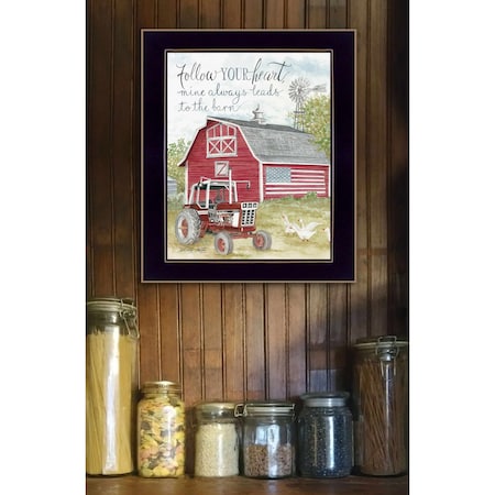 Homeroots Follow Your Heart Black Framed Print Wall Art 404814
