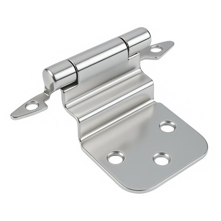 Sapphire 1-1/2 in. Partial Inset Self-Closing Exposed No Radius Cabinet Hinge in Polished Chrome - Pack of 2 SP-804418