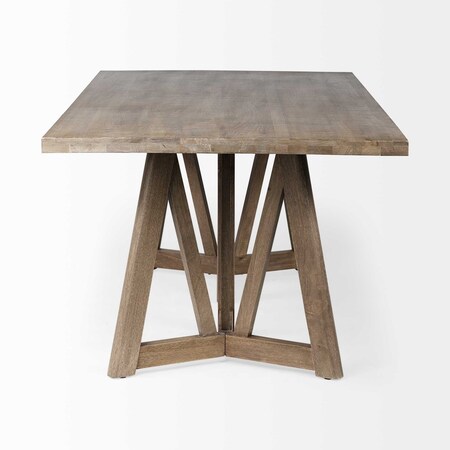 Homeroots 40" Brown Solid Wood Trestle Base Dining Table 380470