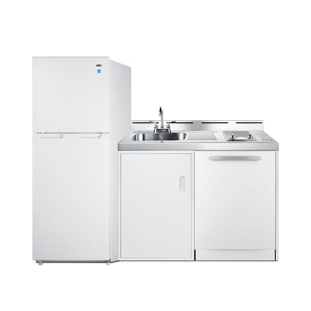 Summit 71in Wide All-In-One Kitchenette with Dishwasher ACKDW721G
