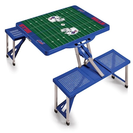Picnic Time Family Of Brands Buffalo Bills - Football Field - Picnic Table Portable Folding Table with Seats, (Royal Blue) 811-00-139-045-2