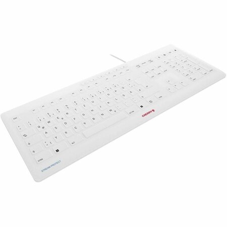 Cherry STREAM wired keyboard with high quality protective silicone membrane, white JK-8502US-0