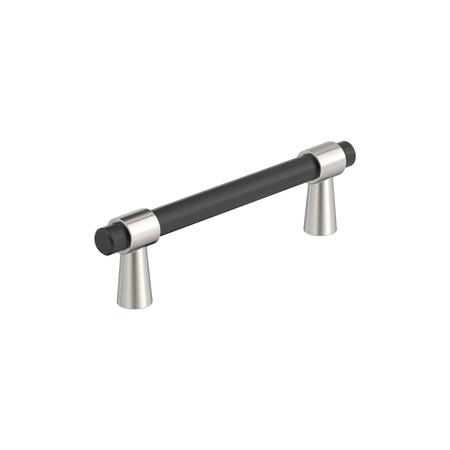 Amerock Mergence 3-3/4 inch 96mm Center-to-Center Matte Black/Polished Nickel Cabinet Pull BP36858FBPN