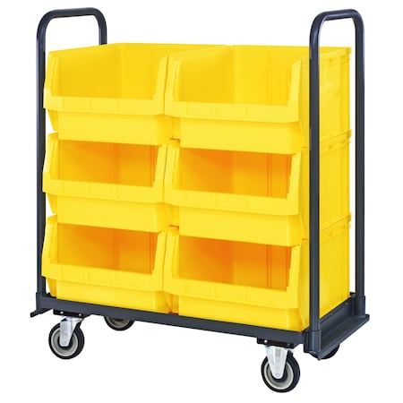 Quantum Storage Systems MAGNUM TOTE TRUCK 18 X 42 WITH BINS YELLOW MTT-1842-543YL