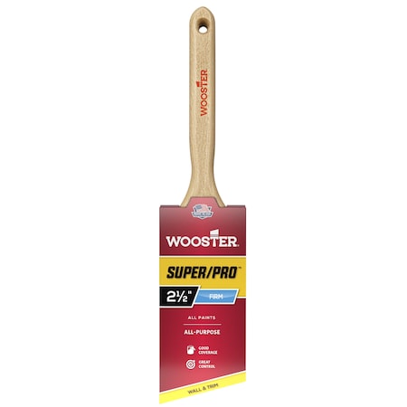 Wooster 2-1/2" Angle Sash Nylon/Polyester Bristle, Paint Brush, Wood Handle J4112