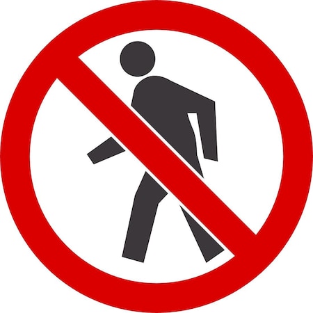 Lyle ISO No Pedestrians Symbol, 6x6, Non-Reflective, White G-16948-ND_6x6