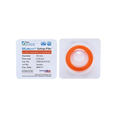 Foxx Life Sciences EZFlow High Particulate Syringe Filter, 0.45um Hydrophilic PVDF w/ Glass Fiber Prefilter, 25mm, 100PK 37P-3216-OEM