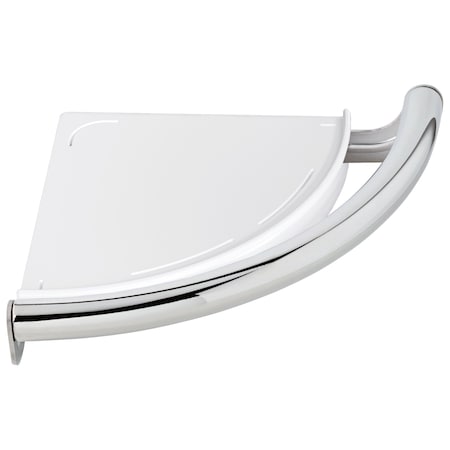 Delta Bathsafety Contemporary Corner Shelf With Assist Bar In Chrome 41516