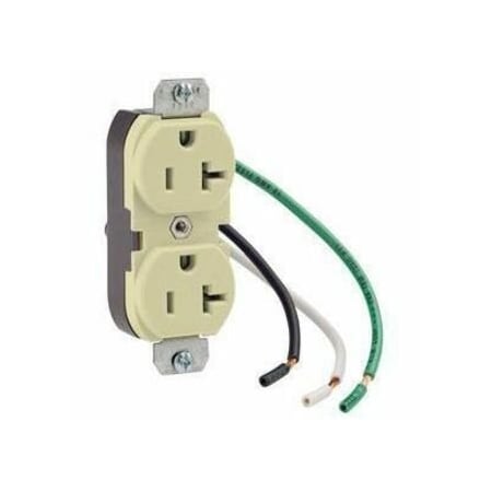 Leviton Leaded Dup 20A 125V Self-Gr Ivr 5340-4I