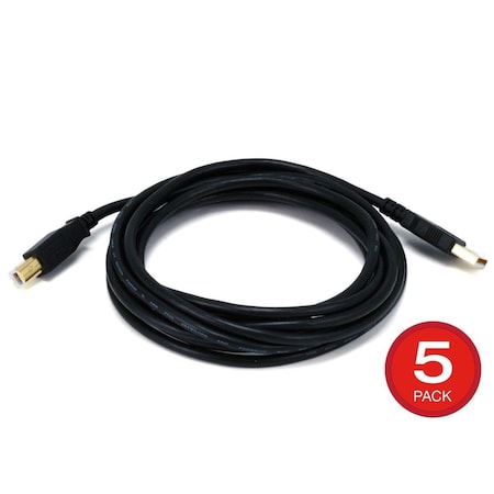 Monoprice USB Type-A to USB Type-B 2.0 Cable - 28/24AWG Gold Plated Black 10ft_ 39920