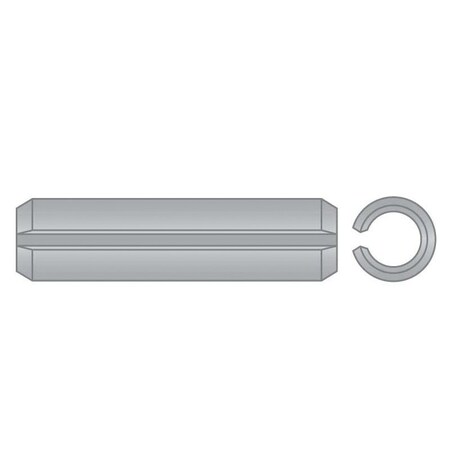 Huyett Slotted Spring Pin, Standard Duty, Passivated 316 Stainless Steel, 0.094 in Dia x 0.375 in Length SPS6P-093-0375