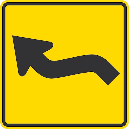 Lyle W1-4L, Left Reverse Curve Symbol, 30x30, Diamond Grade, Yellow G-15195-DG_30x30