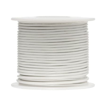 Remington Industries 26 AWG Stranded Hook Up Wire, White, 100 ft, 0.039" Diameter, 300V 26UL1061STRWHI100