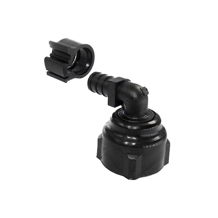 Flair-It PEXLOCK Pipe Elbow, 1/2 x 3/4 in, FPT, 90 deg Angle, Black, 100 psi Pressure Pair 30811