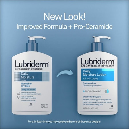 Lubriderm Fragrance Free Daily Moisture Lotion, White JOJ48323
