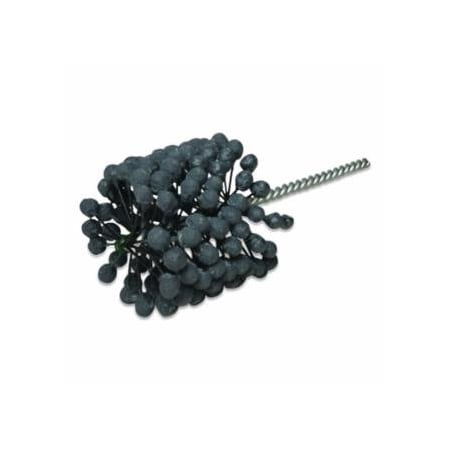 Weiler CrossFlex Bore Brush, Abrasive Globules, 2 in Dia, 7.875 in L, 0.252 in Stem Dia, 120 Grit 804-34222